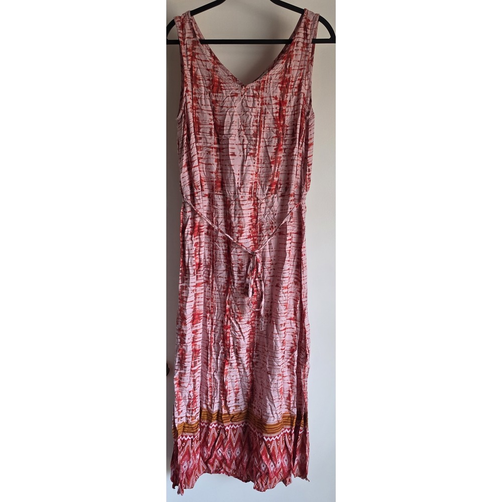Beachlunchlounge Collection Maxi Dress L Tie Dye Pink Boho Sleeveless Gown